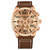 Men's Chrono Brown Canvas with White Contrast Stitching Strap Watch 42mm