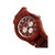 Bonsai Wood Bracelet Watch W/Day/Date Red 45Mm