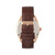 Quartz The 5900 Rose Gold Case, Genuine Brown Leather Watch 43mm