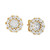 Diamond Cut Round Stud Earrings in 10k Two-Tone Gold
