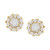 Diamond Cut Round Stud Earrings in 10k Two-Tone Gold
