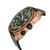 Men's XO Submarine Swiss Automatic Green Leather Watch 44mm