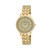 Unisex Crystal Dial Scallop Bezel Gold-tone Base Metal Bracelet Watch 36mm