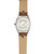 Men's Watch, 44MM IP Grey Cushion Shaped Case, Beige Dial with Black Arabic Numerals, Brown Strap Rivets, Second Hand