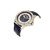 Men's Watch, 46MM Silver Colored Case with Embossed Arabic Numerals on Bezel, Blue Sunray Dial, Silver Index Markers, Analog, Blue Strap