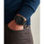 Men's Caine Black Leather Strap Watch 42mm