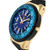 Pendragon Men's Watch Black Silicone Strap, Gold Case, Blue Dial, 53mm