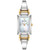 Women's Classic Diamond Accent Two-Tone Stainless Steel Bangle Bracelet Watch 28x33mm