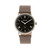 Quartz The 5100 Black Dial, Genuine Charocoal Leather Watch 40mm