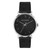 Men's Phylipa Black Leather Strap Watch 43mm