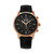 Alexander Watch A101-04, Stainless Steel Rose Gold Tone Case on Black Embossed Genuine Leather Strap