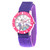 Girl's Disney Minnie Mouse Purple Stainless Steel Time Teacher Strap Watch 32mm