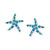 Lab-Created Blue Opal Starfish Stud Earrings in Sterling Silver