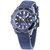 Men's Dual Time Zone Skipper Blue Silicone Strap Watch 44mm, Created for Macy's