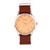 Quartz The 5600 Nude Dial, Genuine Light Brown Leather Watch 40mm