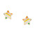 Children's Striped Enamel Star Stud Earrings in 14k Gold
