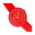Unisex Blade Red Leatherette Strap Watch 37mm