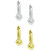 2-Pc. Set Polished Bead Small Hoop Earrings in Sterling Silver & 18k Gold-Plate, 15mm