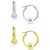 2-Pc. Set Polished Bead Small Hoop Earrings in Sterling Silver & 18k Gold-Plate, 15mm