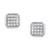 EFFY® Men's White Sapphire Square Cluster Stud Earrings (5/8 ct. t.w.) in Sterling Silver