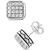 EFFY® Men's White Sapphire Square Cluster Stud Earrings (5/8 ct. t.w.) in Sterling Silver