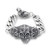 Men's Ornamental Skull Curb Link Bracelet in Stainless Steel