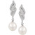 Cultured Freshwater Pearl (7mm) & Cubic Zirconia Drop Earrings in Sterling Silver, Created for Macy's