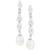 Cultured Freshwater Pearl (9 x 7mm) & Cubic Zirconia Drop Earrings in Sterling Silver, Created for Macy's
