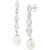Cultured Freshwater Pearl (9 x 7mm) & Cubic Zirconia Drop Earrings in Sterling Silver, Created for Macy's