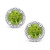 Gemstone (6mm) and Diamond Accent Stud Earrings in Sterling Silver