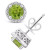 Gemstone (6mm) and Diamond Accent Stud Earrings in Sterling Silver