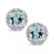 Gemstone (6mm) and Diamond Accent Stud Earrings in Sterling Silver