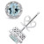 Gemstone (6mm) and Diamond Accent Stud Earrings in Sterling Silver
