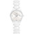 Women's Swiss True Silver-Tone Diamond Accent Ceramic Bracelet Watch 30mm R27061712