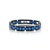 Mens Stainless Steel Blue Black Link CZ Bracelet