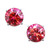 Red Cubic Zirconia Stud Earrings in 14k White Gold
