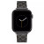 Women's Silver-Tone Stainless Steel Mesh Bracelet with Black Printed Pattern and Silver-Tone Stainless Steel Adaptors Compatible with 38mm, 40mm and 41mm Apple Watch