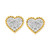 Lab-Created Diamond Heart Cluster Bead Frame Stud Earrings (1/4 ct. t.w.) in 14k Gold-Plated Sterling Silver