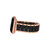 Women's Rose Gold-Tone Alloy Bracelet with Black Rubberized Center Links and Rose Gold-Tone Stainless Steel Adaptors Compatible with Apple Watch 42mm, 44mm, 45mm, Ultra 49mm