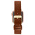 Women's Brown Genuine Leather Strap with Gold-Tone Alloy Accents