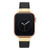 Women's Black Genuine Leather Strap with Gold-Tone Stainless Steel Accents for Apple Watch, Compatible with 38mm, 40mm, 41mm