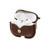 Brown Leather Apple AirPods Case with Gold-Tone Snap Closure and Carabiner Clip