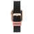 Women's Black and Pink Synthetic Leather Band with Rose Gold-Tone Alloy Accents Compatible with 42, 44, 45, 49mm Apple Watch