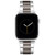 Men's Silver-Tone Polished and Black Brushed Stainless Steel Link Band with Lugs for 42mm, 44mm, 45mm, Ultra 49mm Apple Watch