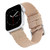 Women's Tan Woven Elastic Perlon Band with Silver Tone Stainless Steel Lugs for 42, 44, 45, Ultra 49mm Apple Watch