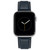Navy Smooth Leather Strap with Contrast Stitching and Silver-Tone Stainless Steel Lugs for 42mm, 44mm, 45mm, Ultra 49mm Apple Watch