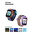 Kid's Dark Blue Orange Game station Silicone Strap Touchscreen Smart Watch 42mm with Earbuds Gift Set
