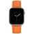 Orange Genuine Leather Strap with Silver-Tone Stainless Steel Lugs for 38mm, 40mm, 41mm Apple Watch