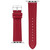 Red Genuine Leather Strap with Silver-Tone Stainless Steel Lugs for 42mm, 44mm, 45mm, Ultra 49mm Apple Watch