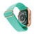 Women's Teal Woven Elastic Band with Rose Gold Tone Stainless Steel Lugs for 38, 40, 41mm Apple Watch